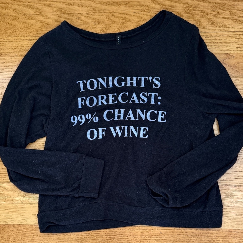 Triumph Black Sweatshirt with Wine Forecast Print